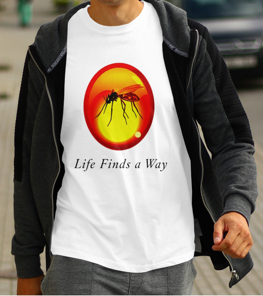Mosquito In Amber Life Finds A Way Jurassic Park T-Shirt