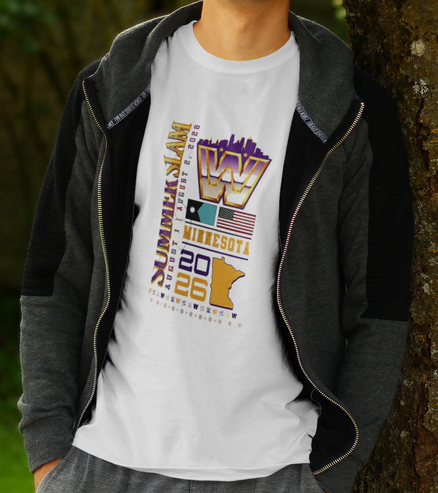 WWE SummerSlam August 1 2026 Minnesota Wrestling Event Twin City T-Shirt