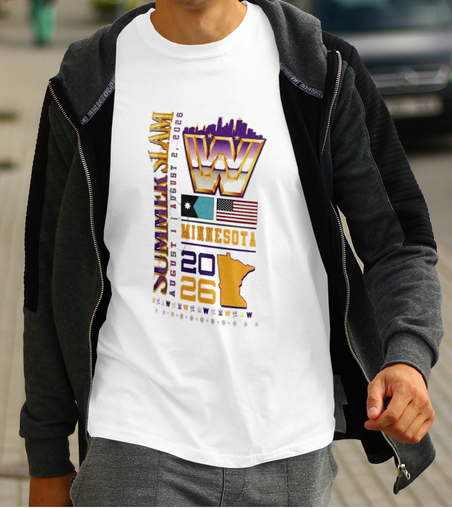 WWE SummerSlam August 1 2026 Minnesota Wrestling Event Twin City T-Shirt