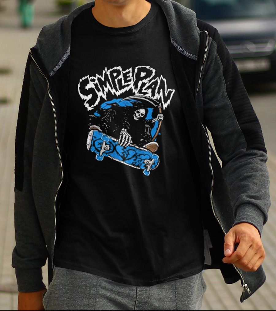 Simple Plan Skeleton Skater With Scythe 2026 T-Shirt