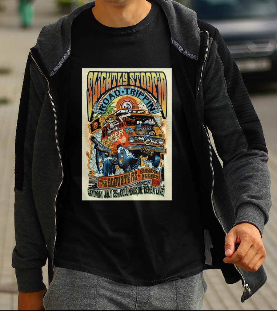 Slightly Stoopid Summer Tour Road Trippin' Columbus OH July 25 2026 Kemba Live The Elovators Bumpin Uglies T-Shirt