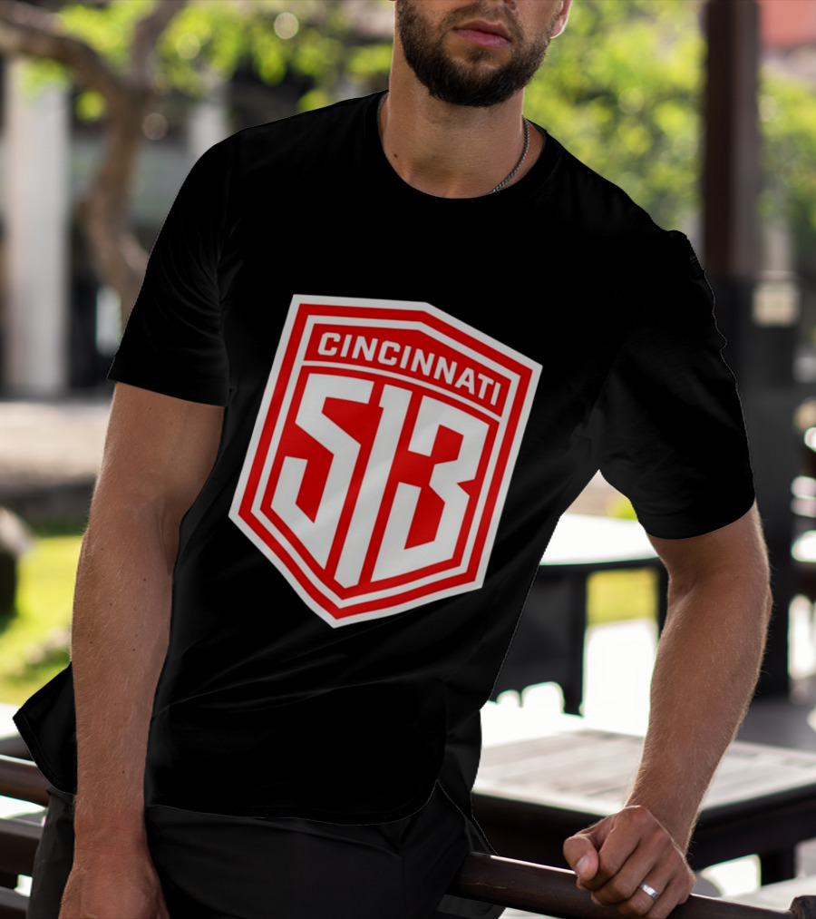 Cincinnati 513 Shield Emblem Area Code T-Shirt