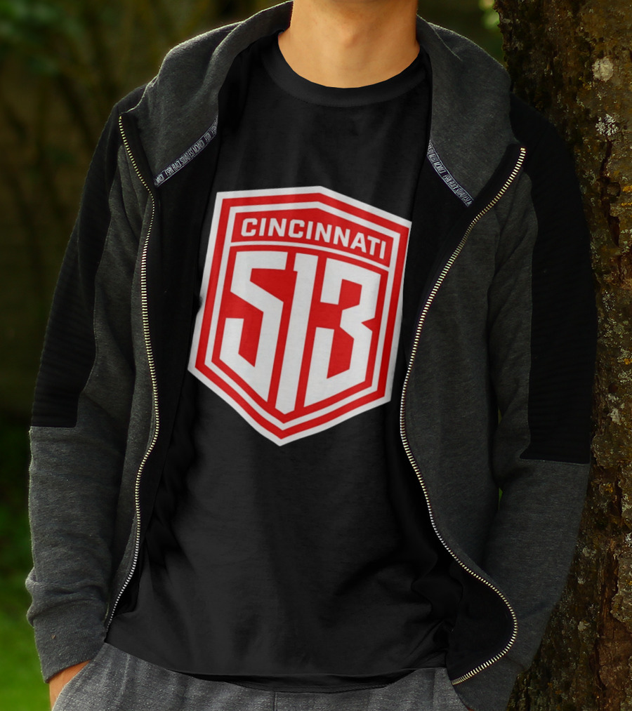 Cincinnati 513 Shield Emblem Area Code T-Shirt