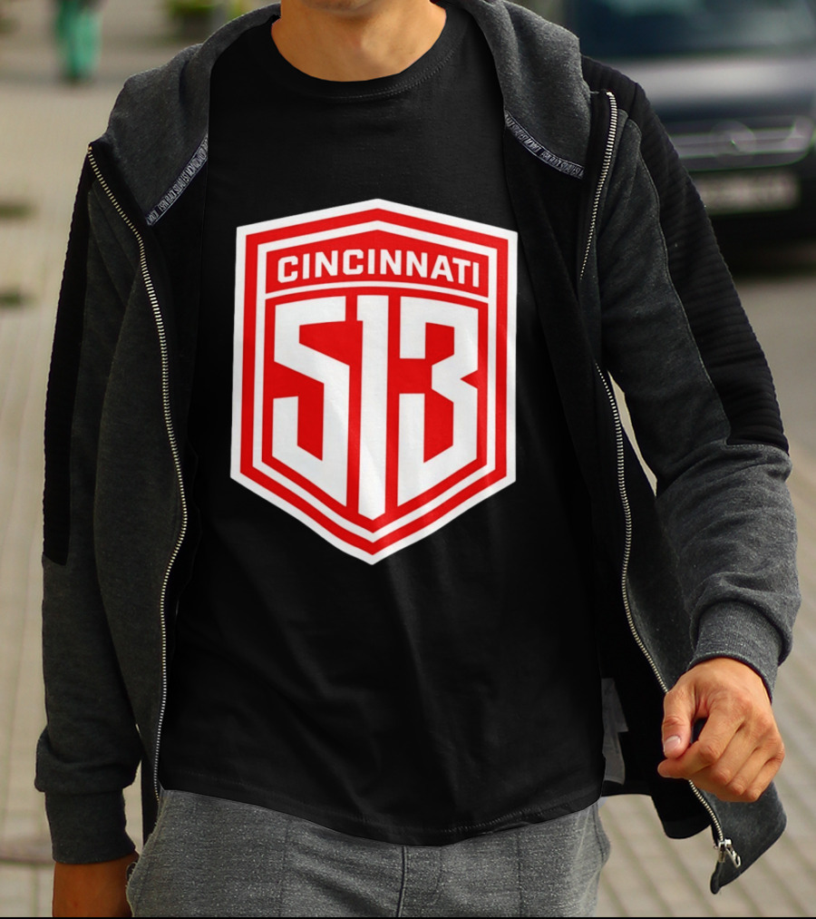 Cincinnati 513 Shield Emblem Area Code T-Shirt