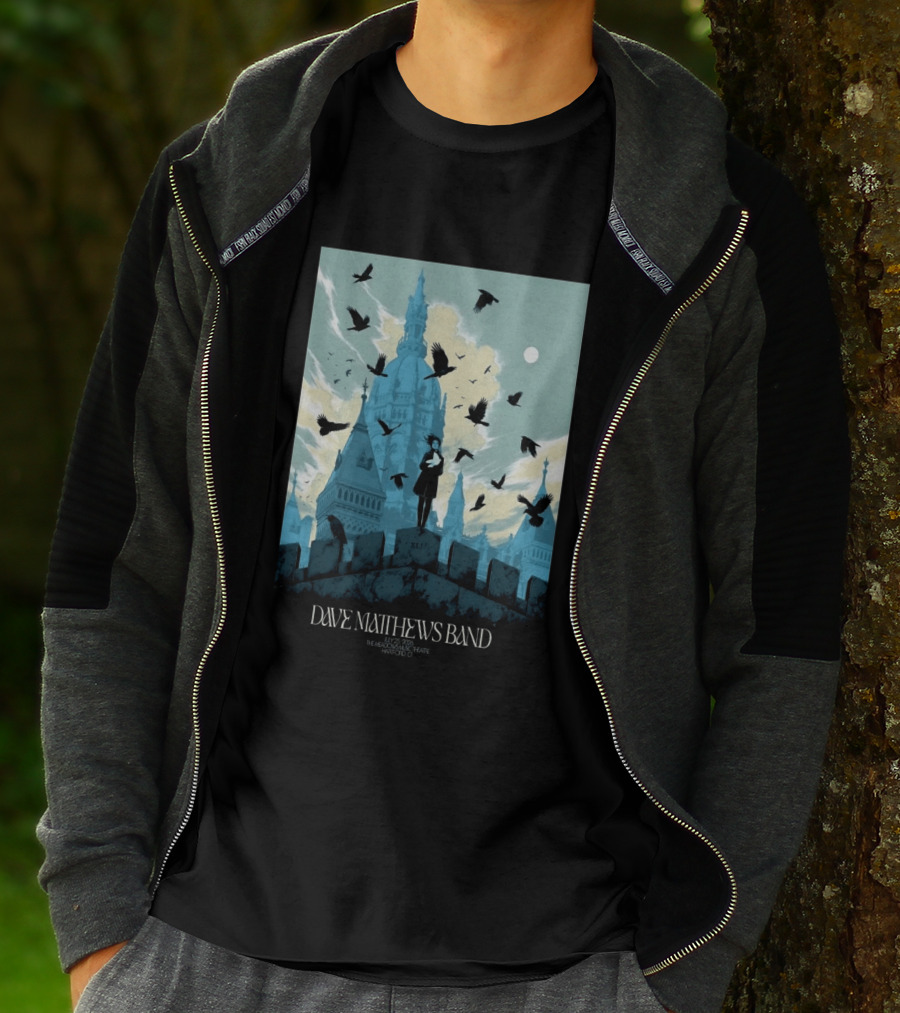 Dave Matthews Band July 25 2026 The Meadows Music Theatre Hartford CT Birds And Gothic Architecture T-Shirt