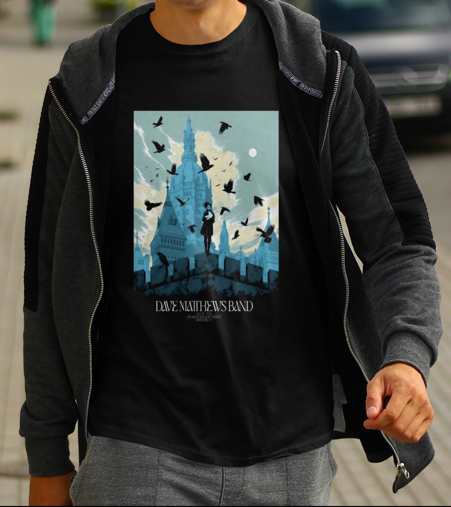 Dave Matthews Band July 25 2026 The Meadows Music Theatre Hartford CT Birds And Gothic Architecture T-Shirt