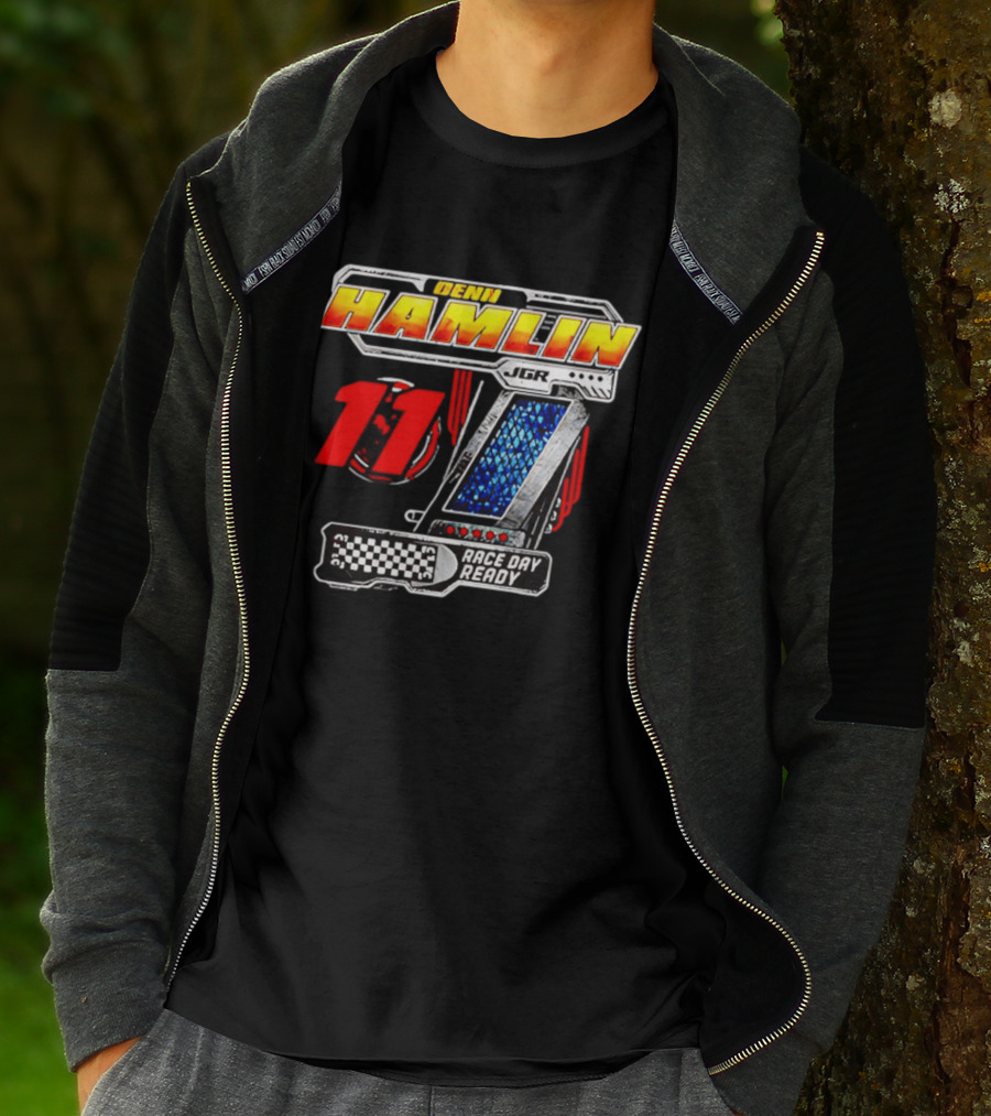 Denny Hamlin Joe Gibbs Racing 11 Race Day Ready Checkerboard Speedometer T-Shirt