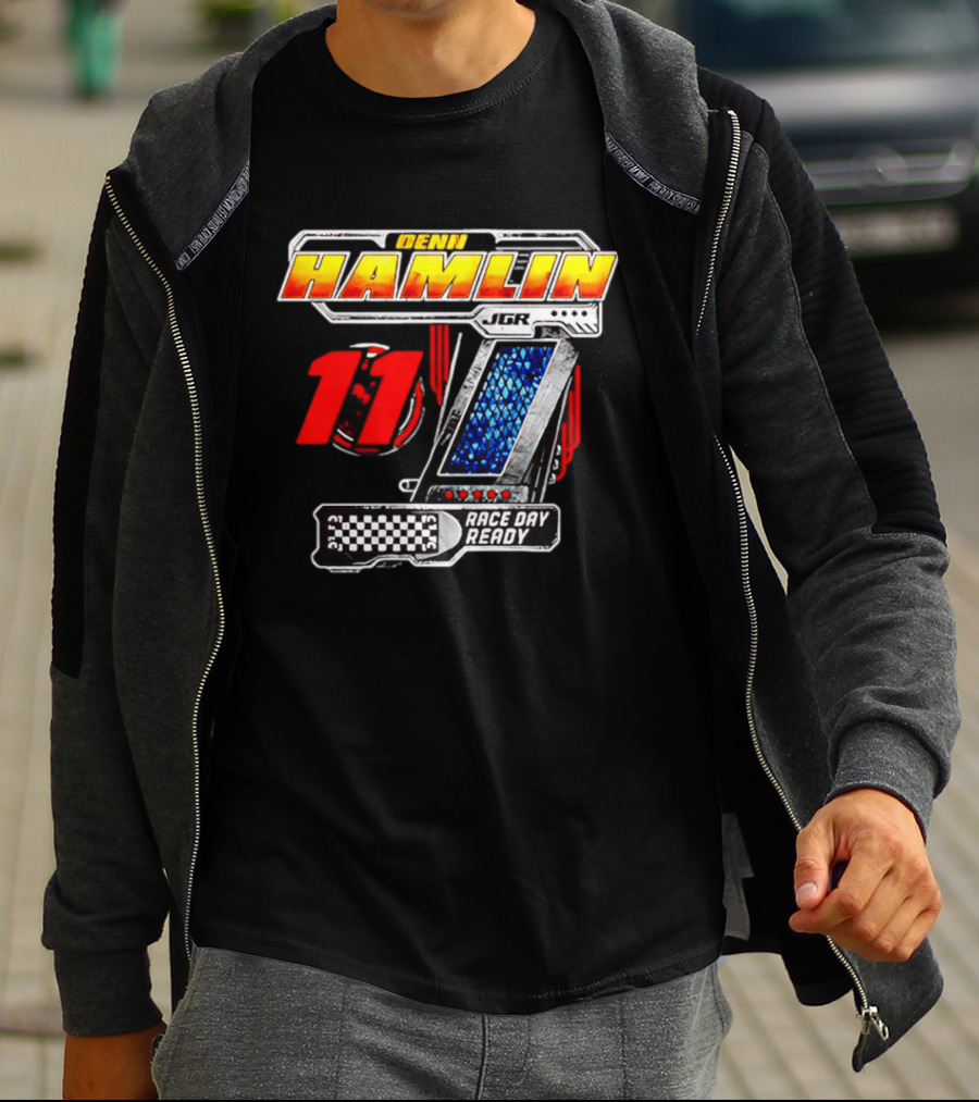 Denny Hamlin Joe Gibbs Racing 11 Race Day Ready Checkerboard Speedometer T-Shirt