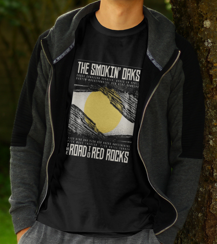 The Smokin' Oaks Road To Red Rocks 2026 Hotel Turkey Featuring Cross Canadian Ragweed Waves In April Dustin Massey And The Red Dirt Rangers T-Shirt