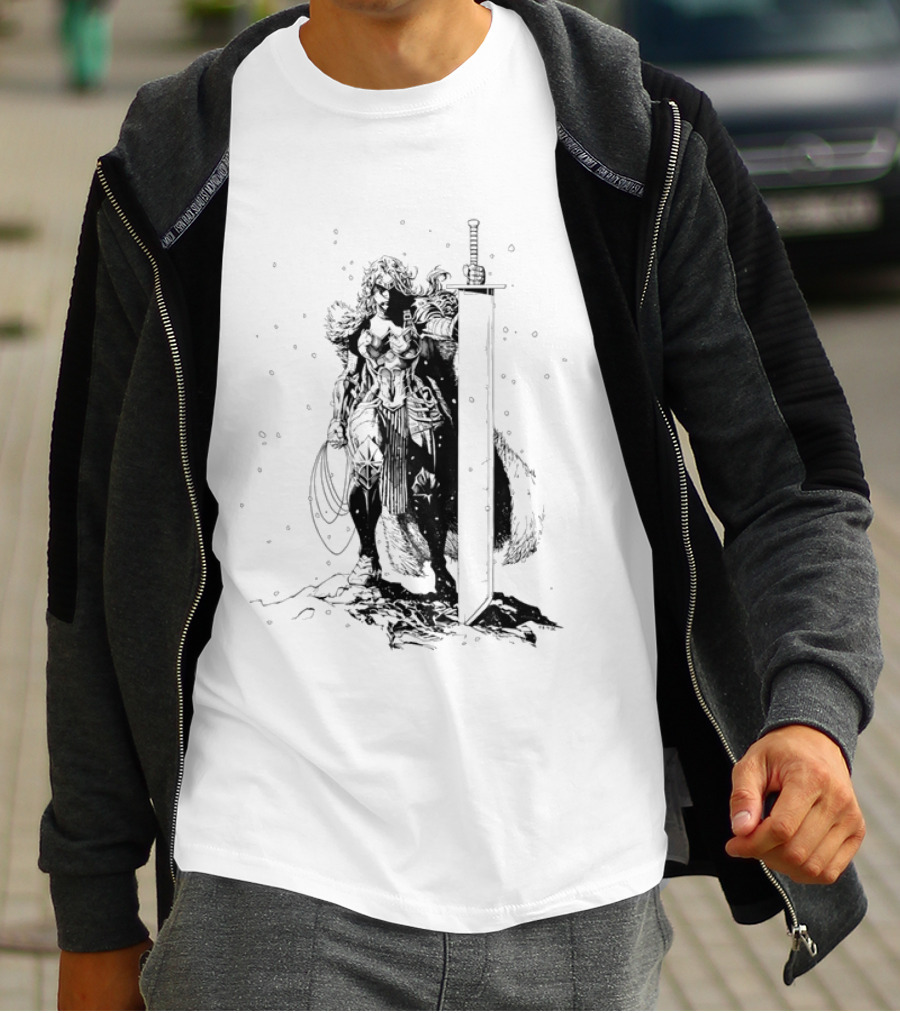 Absolute Wonder Woman Warrior Icon With Sword And Shield T-Shirt