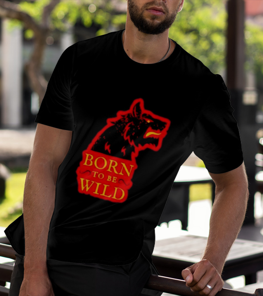 Born To Be Wild Wolf Silhouette Red T-Shirt