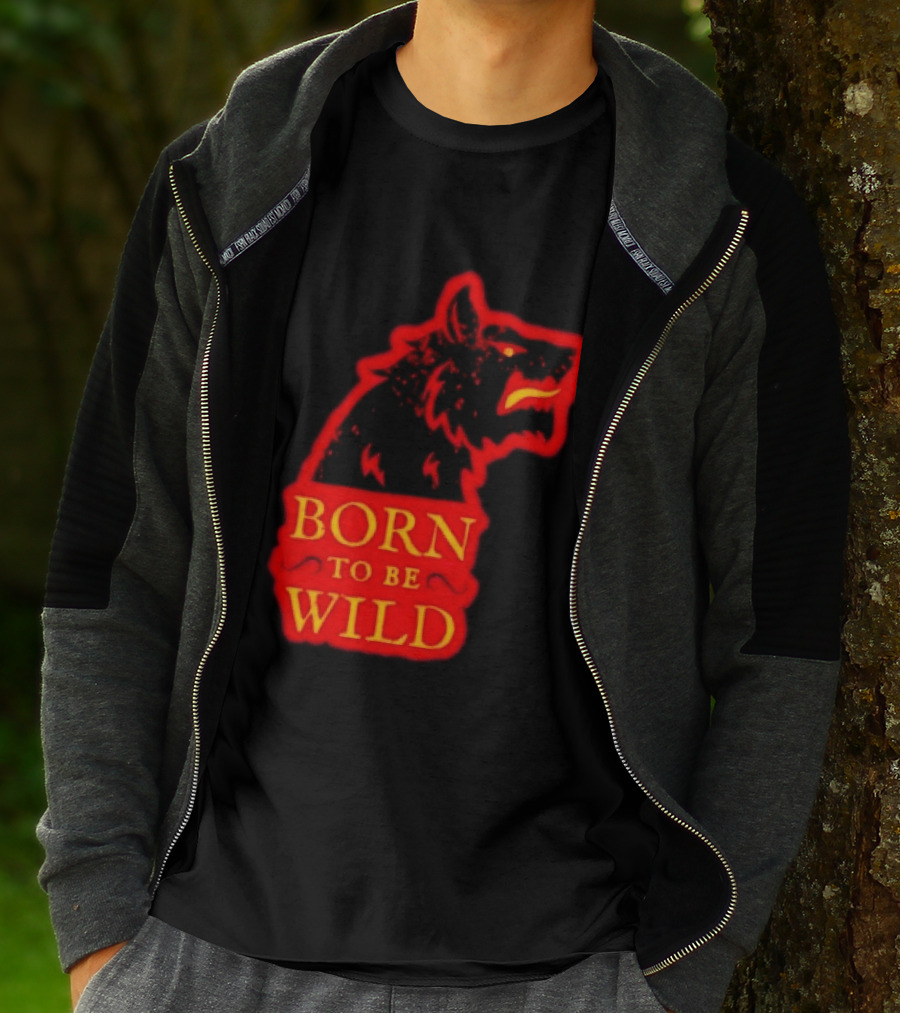 Born To Be Wild Wolf Silhouette Red T-Shirt