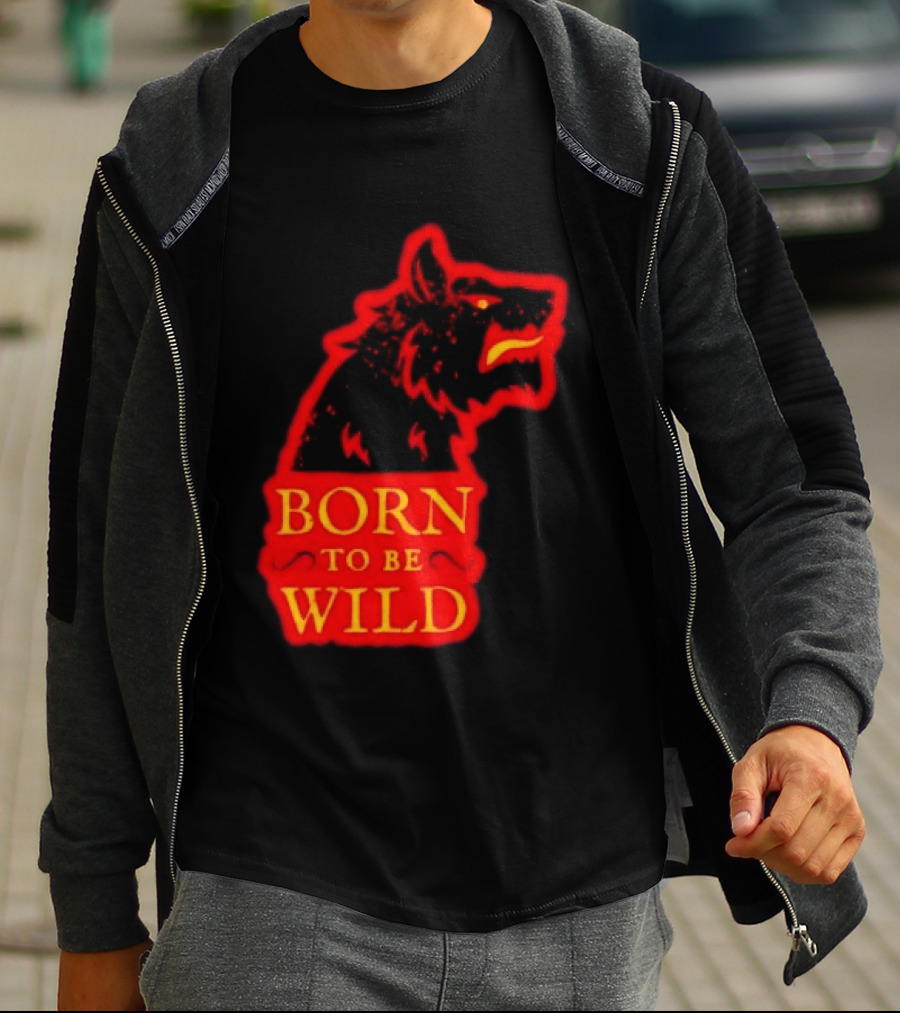 Born To Be Wild Wolf Silhouette Red T-Shirt