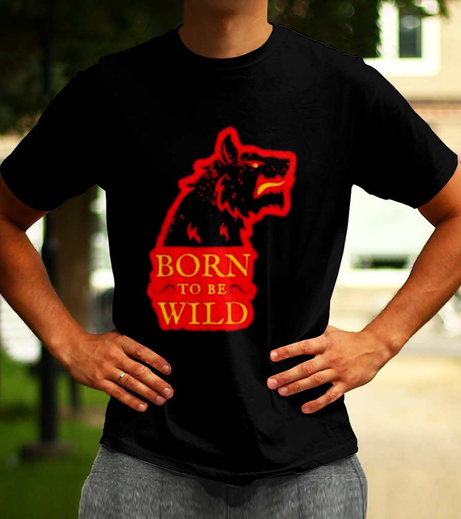 Born To Be Wild Wolf Silhouette Red T-Shirt