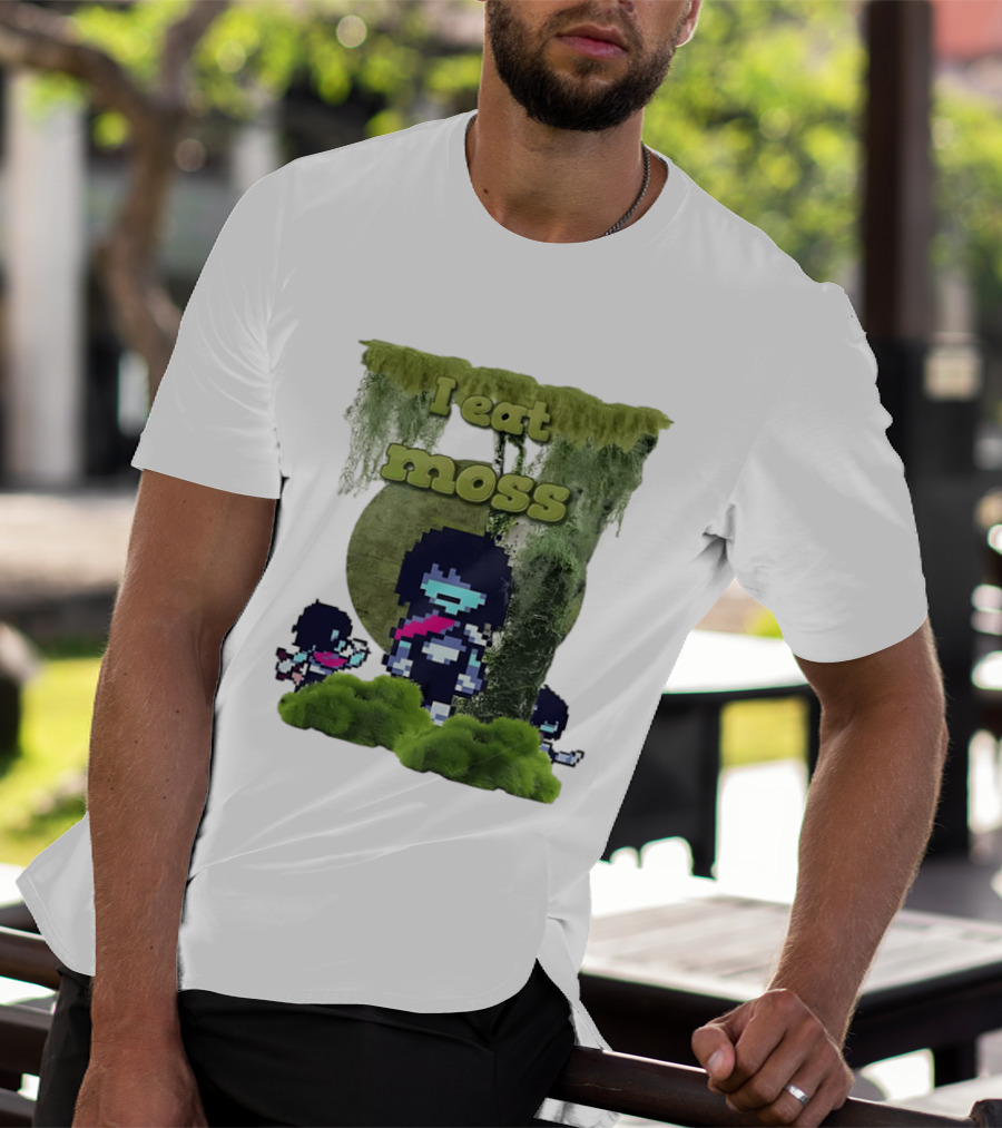 Deltarune I Eat Moss Pixel Art With Character And Mossy T-Shirt