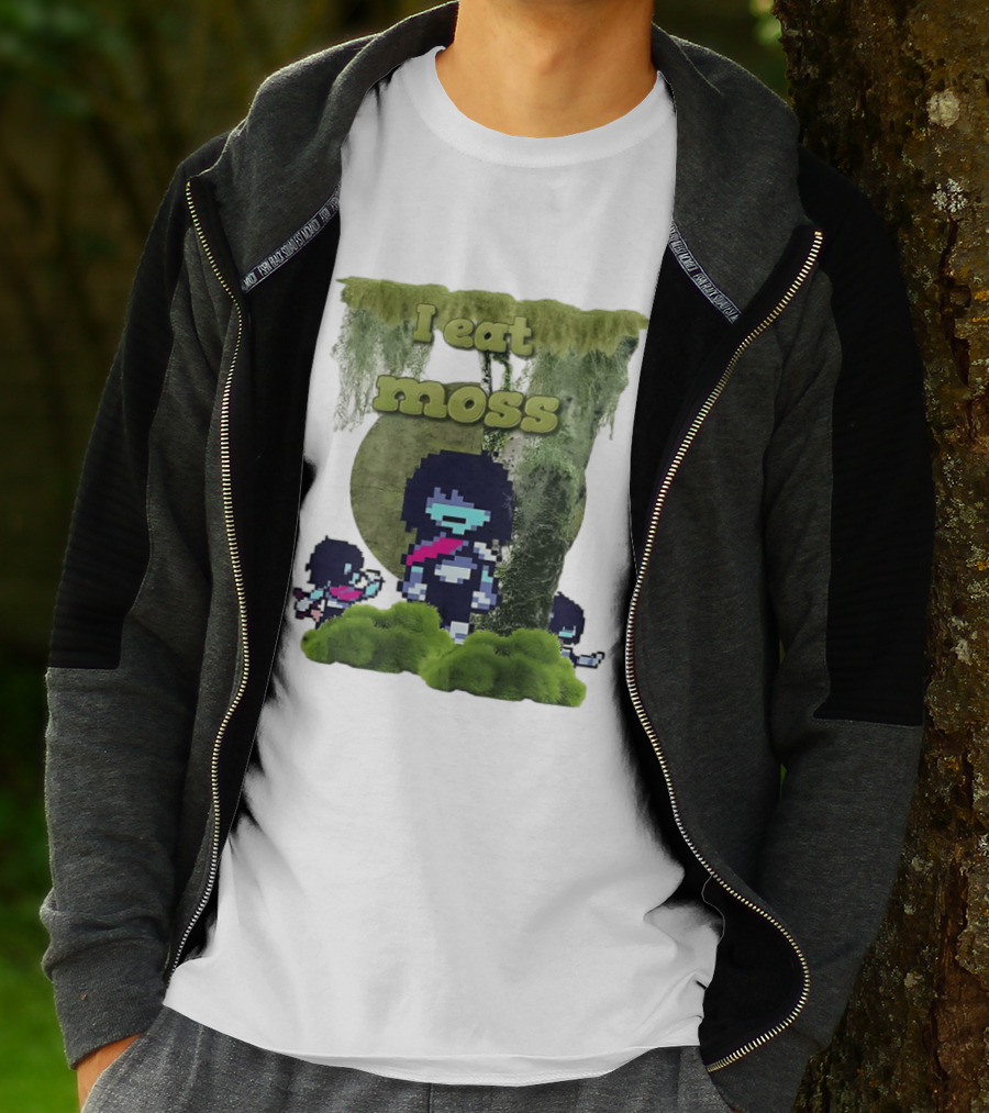 Deltarune I Eat Moss Pixel Art With Character And Mossy T-Shirt