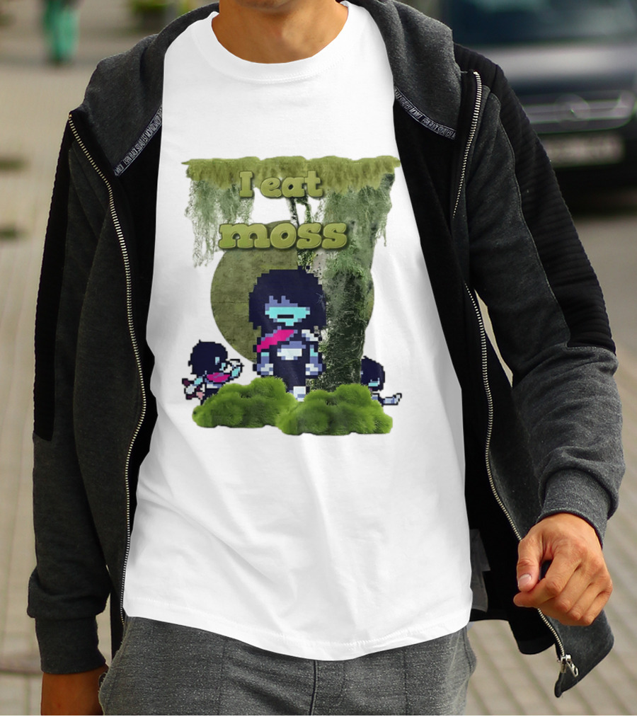 Deltarune I Eat Moss Pixel Art With Character And Mossy T-Shirt