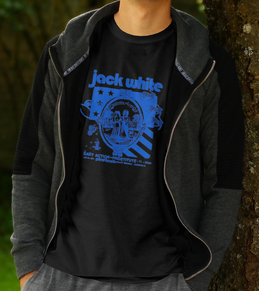 Jack White Easy Action Records Detroit Michigan 2026 Pine Knob Music Theatre Event July 25 T-Shirt