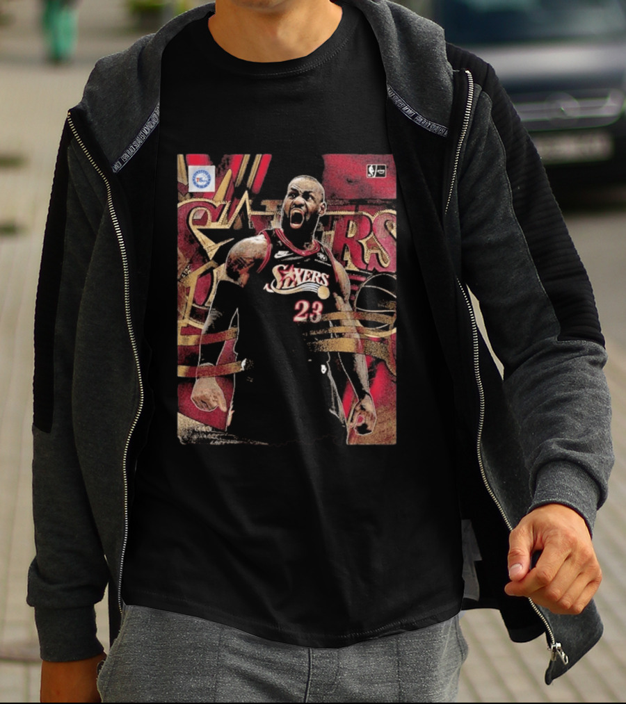 Lebron James Joins Philadelphia 76ers Number 23 NBA Team Jersey T-Shirt