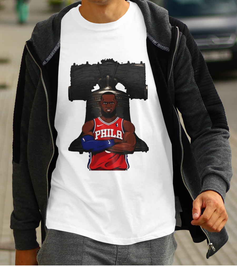 Philadelphia 76ers 2026 LeBron James Liberty Bell Basketball T-Shirt