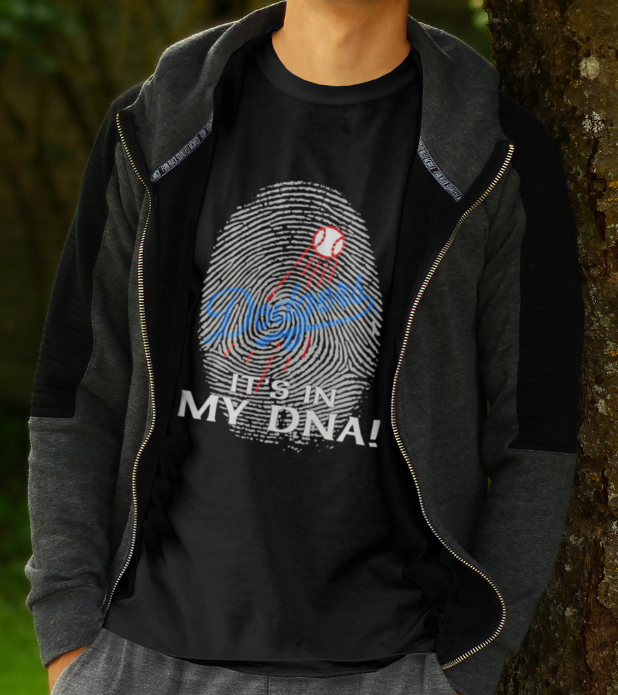 Los Angeles Dodgers It's In My DNA Fingerprint Baseball T-Shirt
