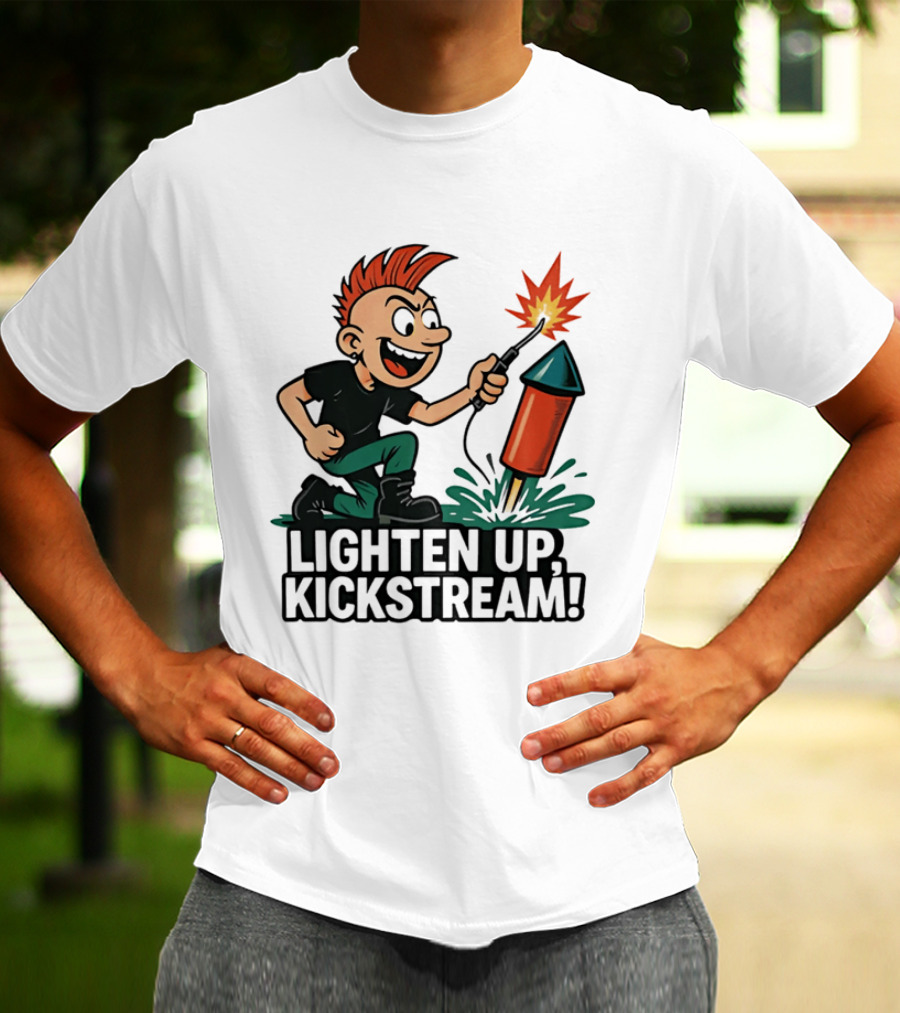 Lighten Up Kickstream Fireworks Rocket Blast T-Shirt