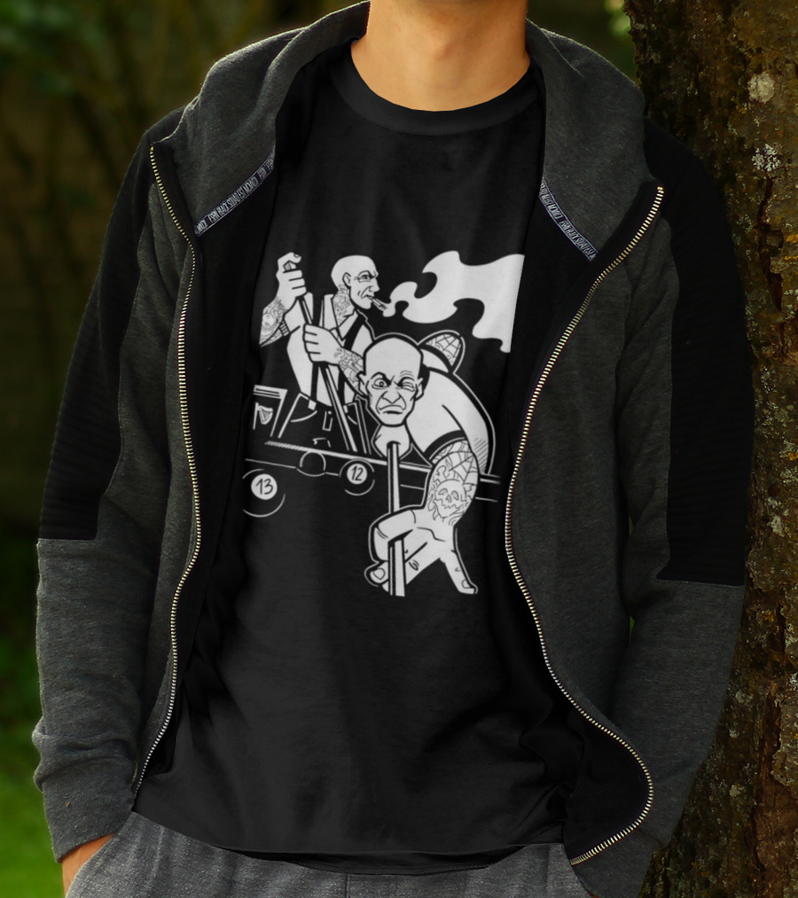13 12 Tattooed Billiard Players Smoking Pool Game T-Shirt