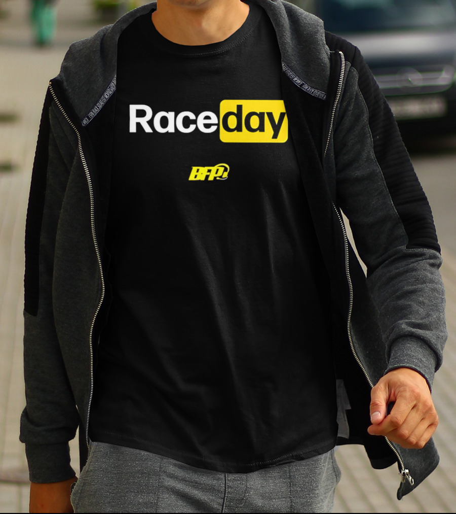 BFP Raceday Bold White Yellow Racing T-Shirt