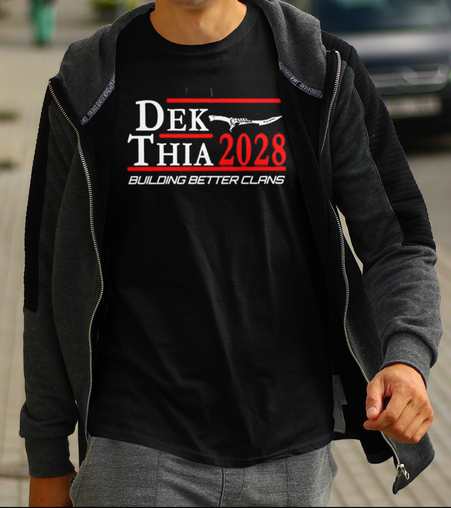 Dek Thia 2028 Building Better Clans Knife T-Shirt