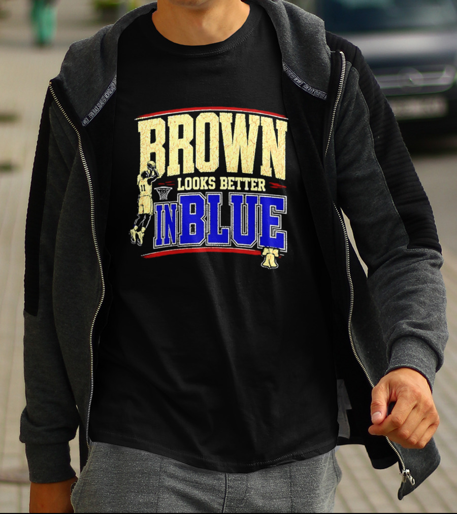 Brown Looks Better In Blue Basketball Dunk T-Shirt