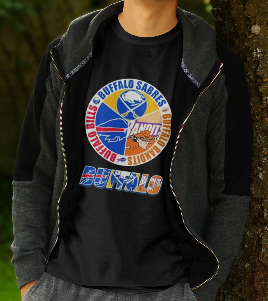 Buffalo Bills Sabres Bandits Logos Buffalo Sports Teams T-Shirt