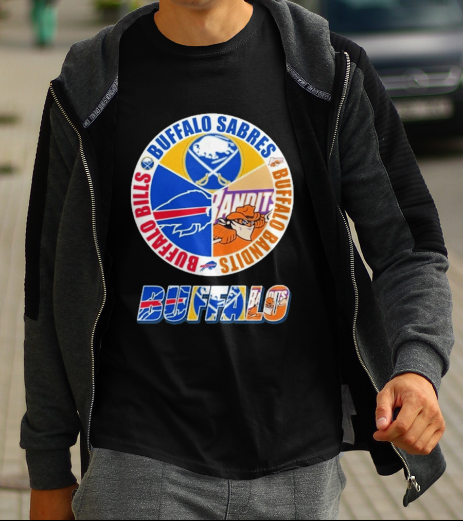 Buffalo Bills Sabres Bandits Logos Buffalo Sports Teams T-Shirt