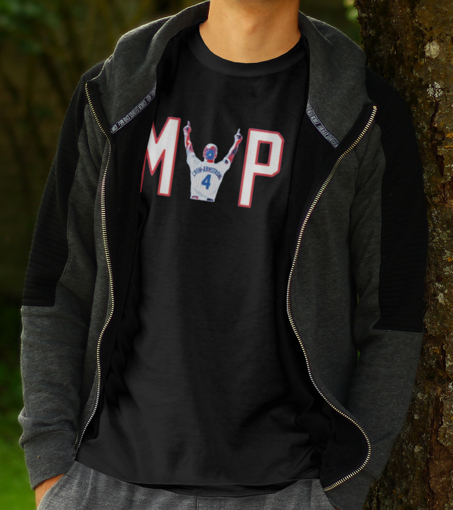 Chicago Cubs Crow Armstrong MVP 4 Baseball Celebration T-Shirt