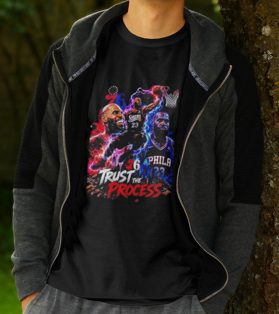 LeBron James Philadelphia 76ers 23 Trust The Process 76 Lightning Energy T-Shirt