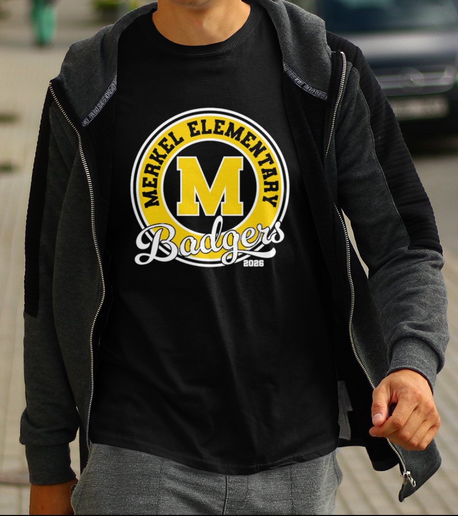 Merkel Elementary Badgers Class Of 2026 M Circle T-Shirt