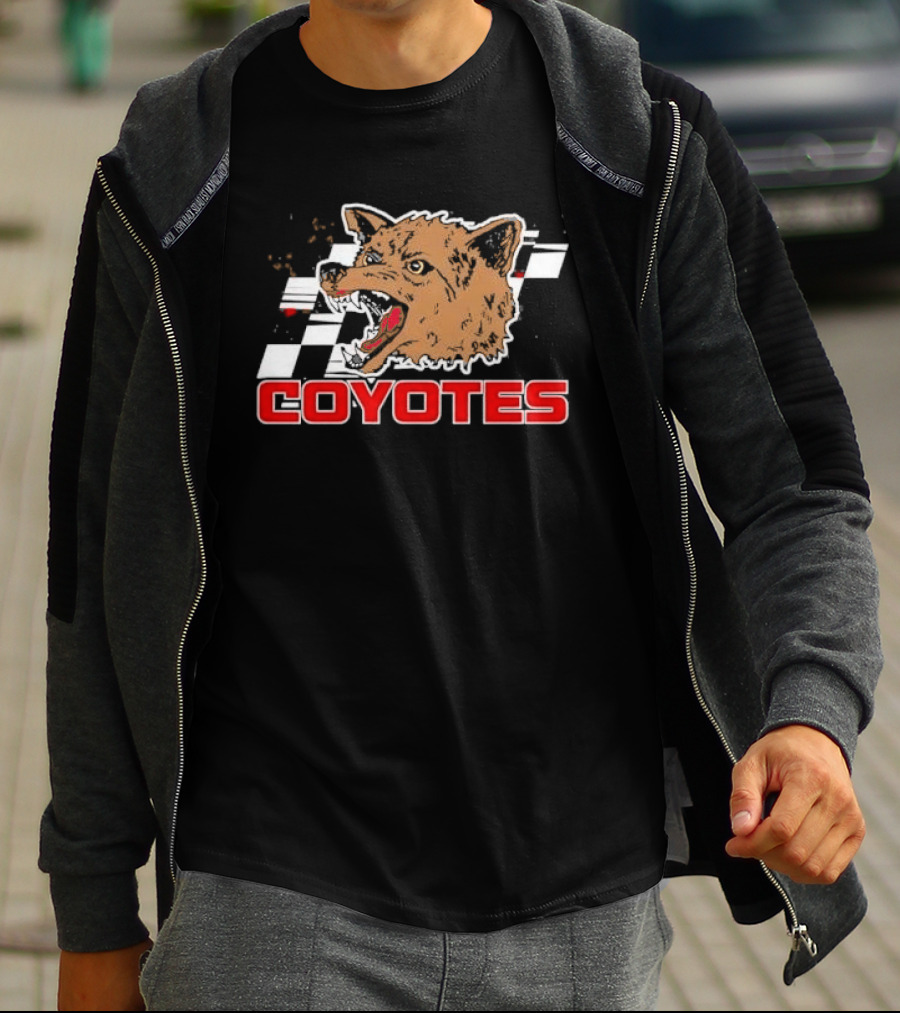 COYOTES Racing Checker Flag Head T-Shirt