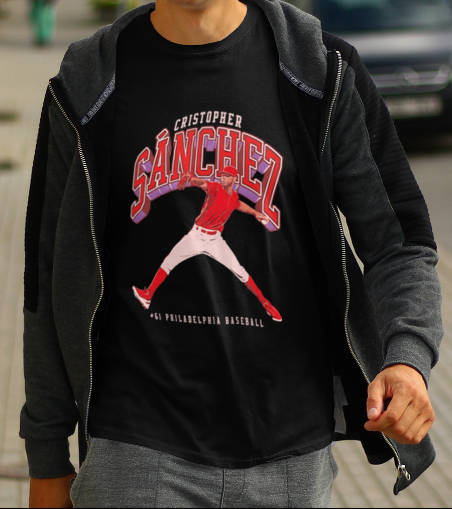 Cristopher Sánchez 61 Philadelphia Baseball Pitcher Image T-Shirt