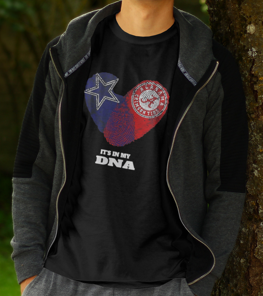 Dallas Cowboys Star And Atlanta Braves Heart It's In My DNA T-Shirt
