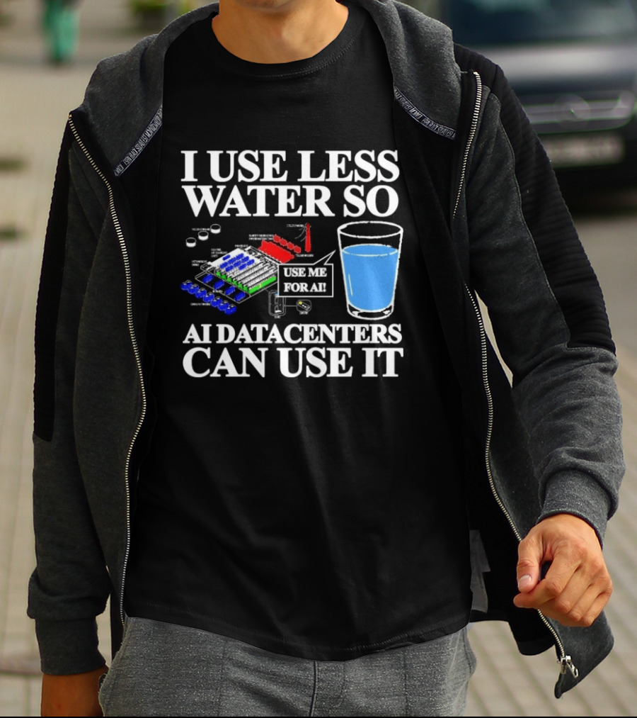 Water Conservation For AI Data Centers Environmental Awareness T-Shirt