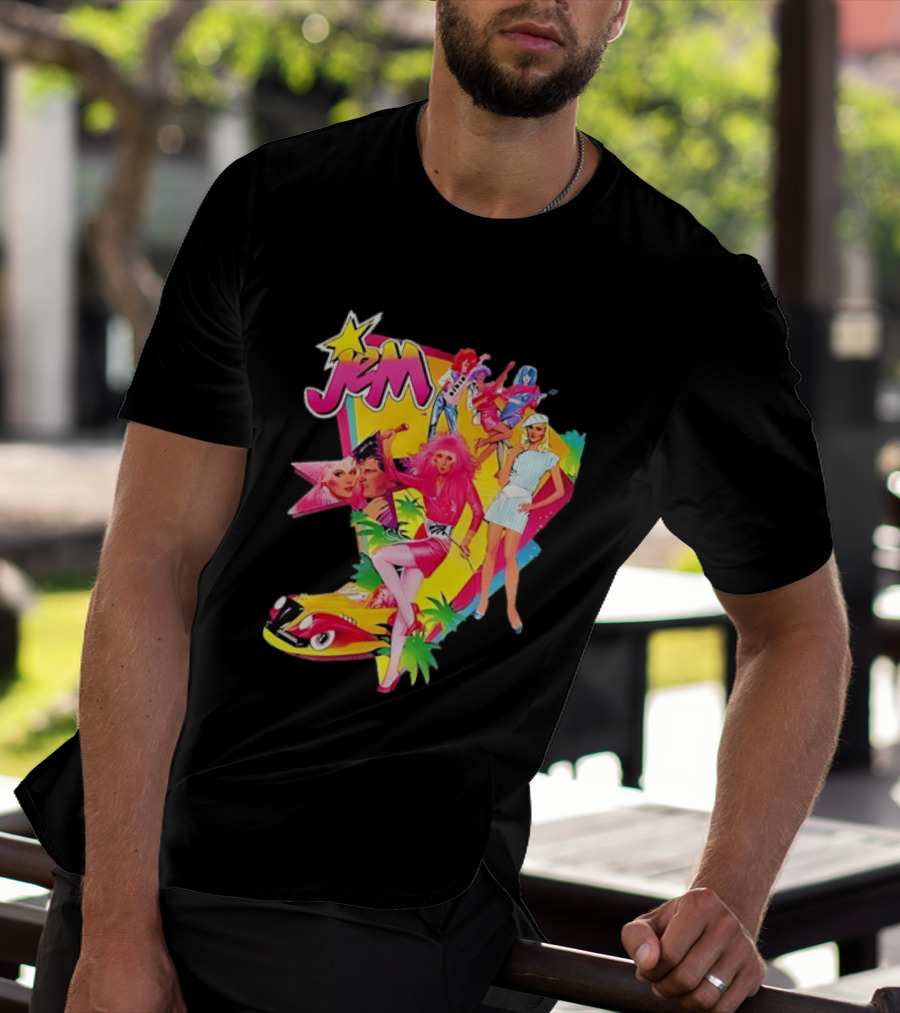 Jem 80s Cartoon Band Pop Music Star Singer Fashion Aesthetic Retro Characters T-Shirt