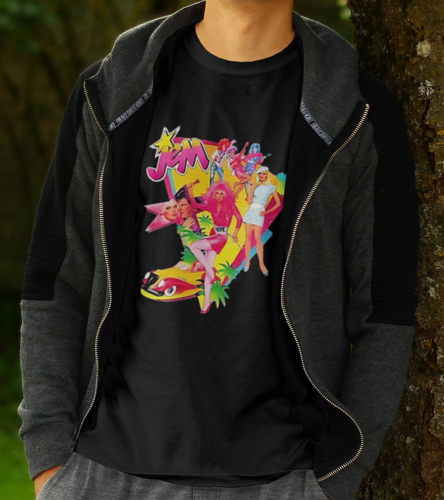 Jem 80s Cartoon Band Pop Music Star Singer Fashion Aesthetic Retro Characters T-Shirt