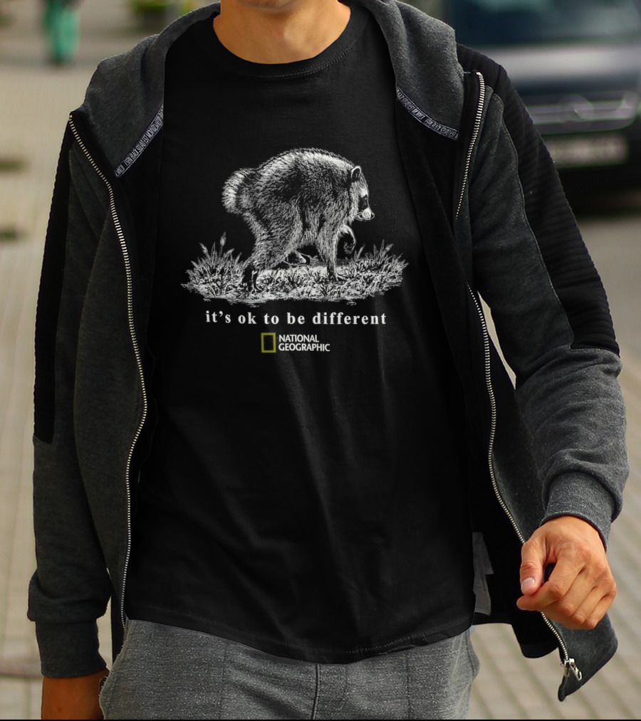 Jimothy Raccoon National Geographic It's Ok To Be Different T-Shirt