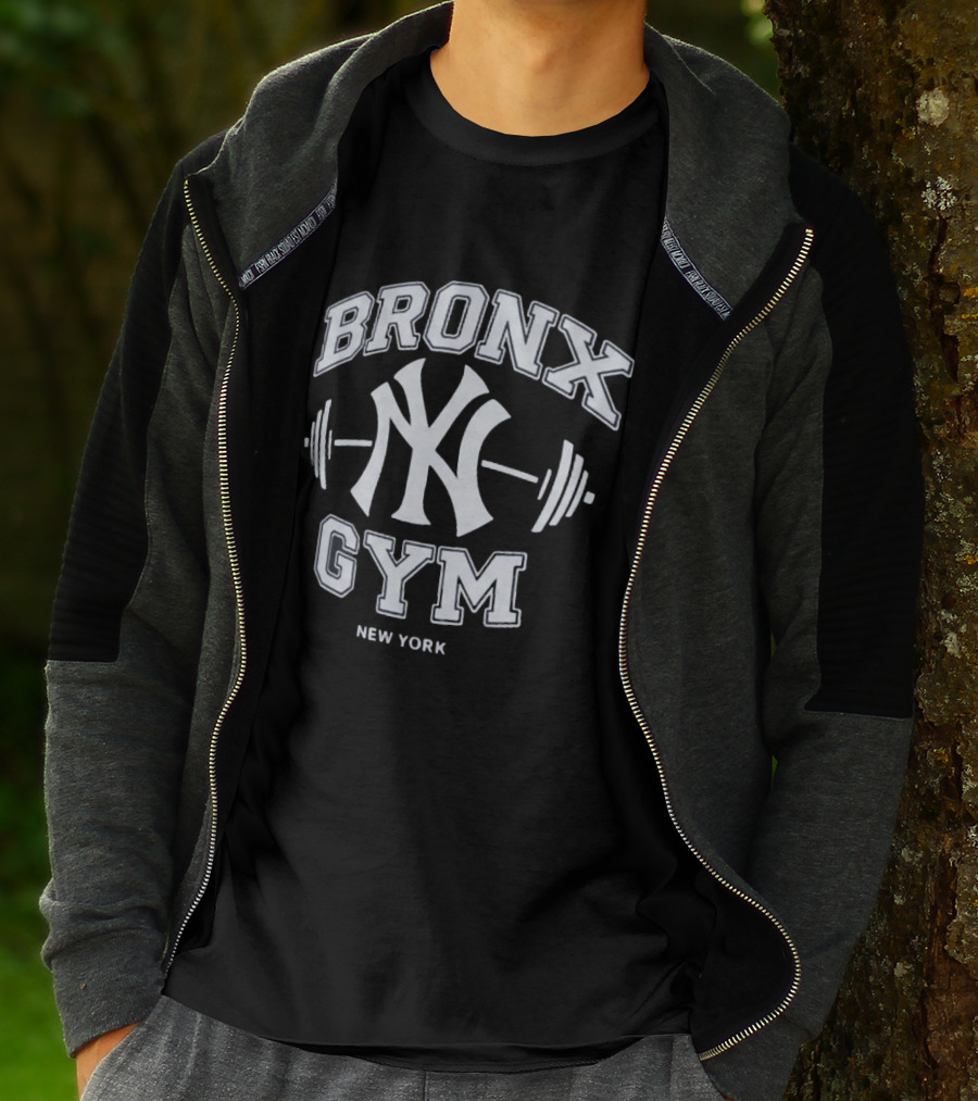 New York Yankees Bronx Gym Fitness Training Barbell T-Shirt