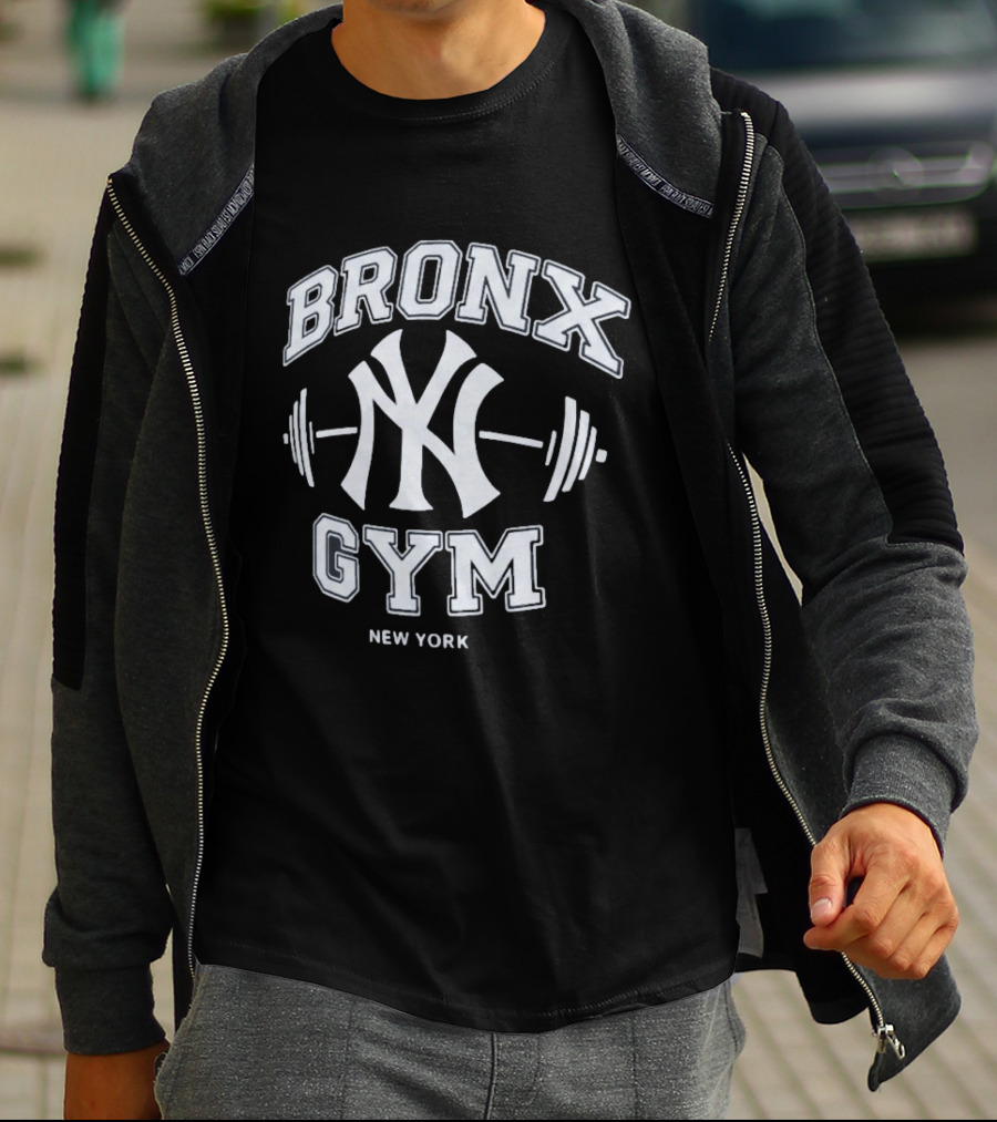 New York Yankees Bronx Gym Fitness Training Barbell T-Shirt