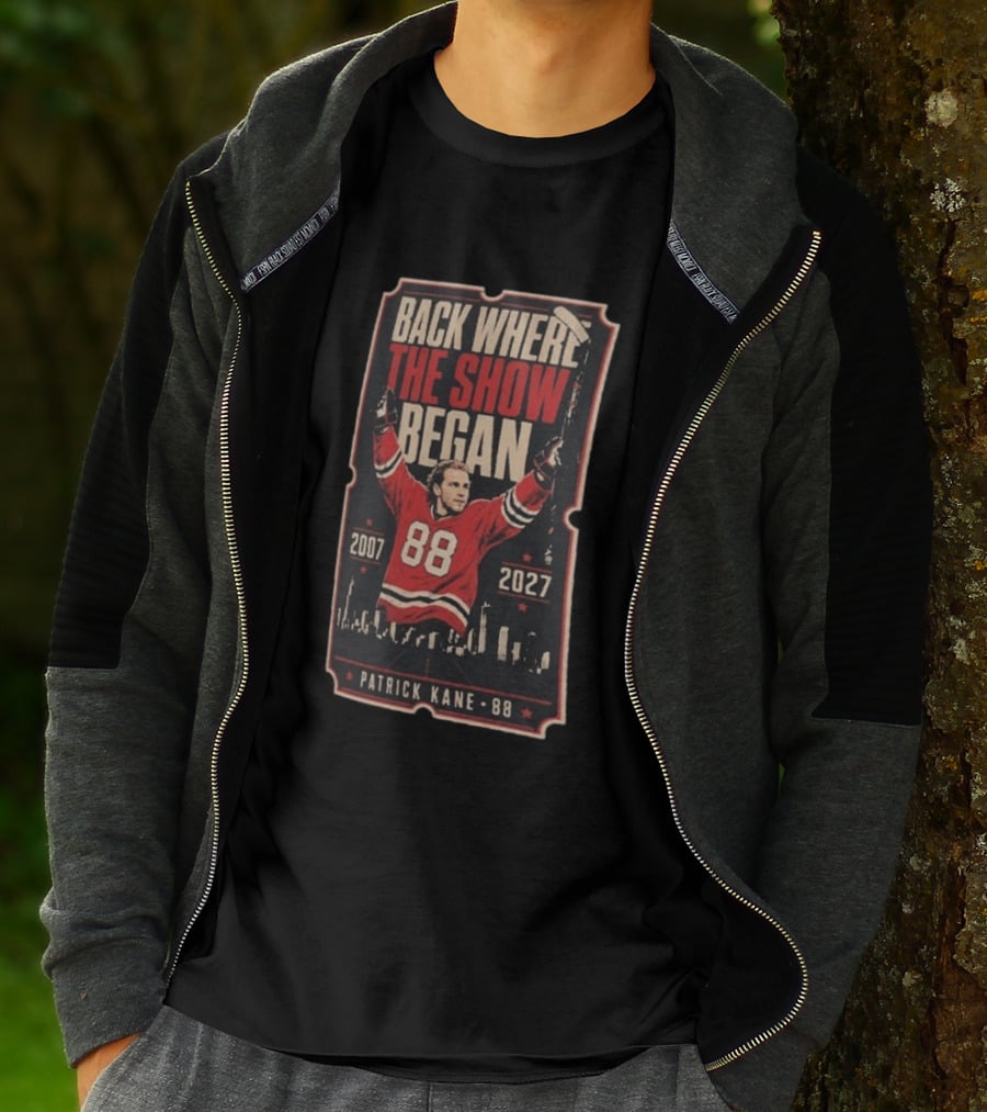 Patrick Kane 88 Back Where The Show Began 2007 2027 Chicago Homecoming T-Shirt