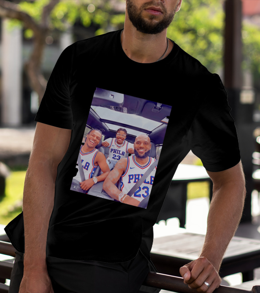 Phila 23 Lebron James Bronny James Philadelphia 76Ers Team Jersey T-Shirt