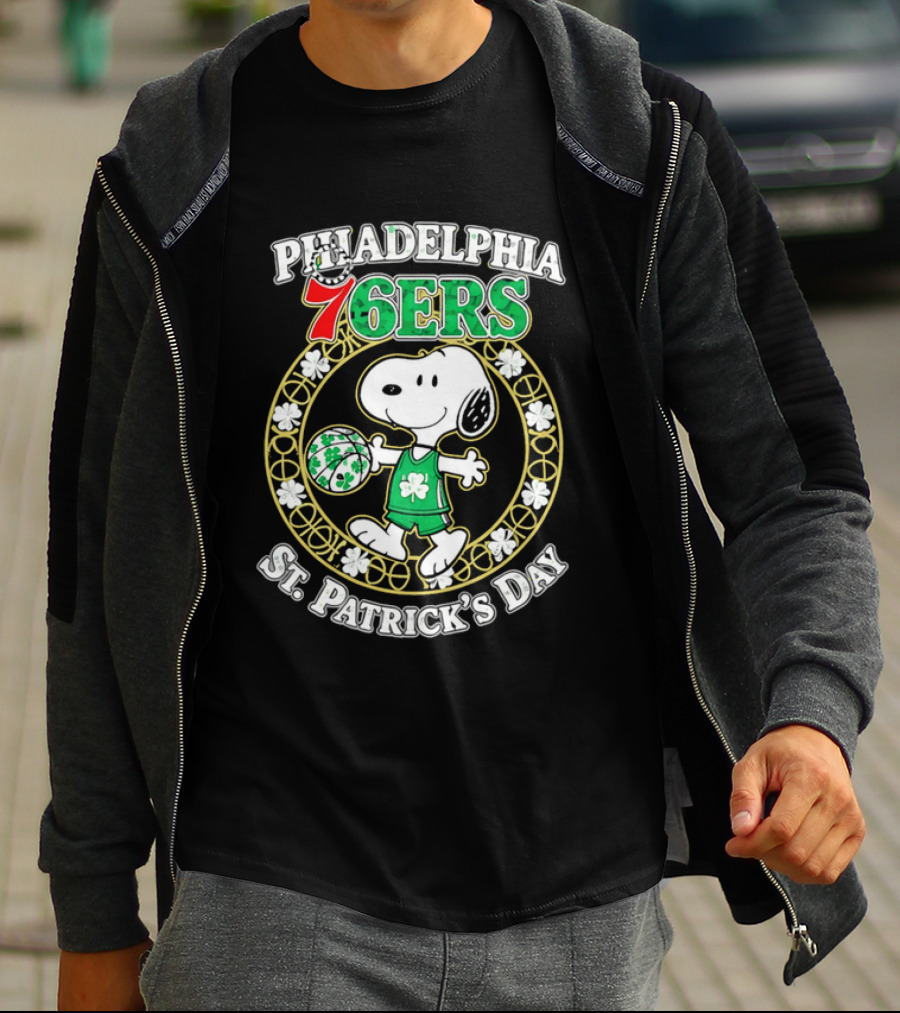 Philadelphia 76ers Snoopy St Patrick's Day Holiday 2026 T-Shirt