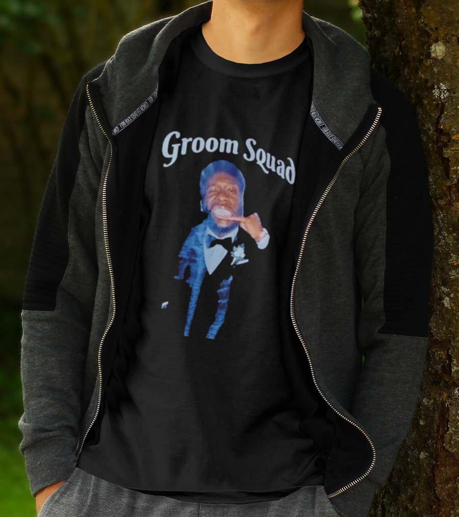 Groom Squad Tuxedo Finger Point Man T-Shirt