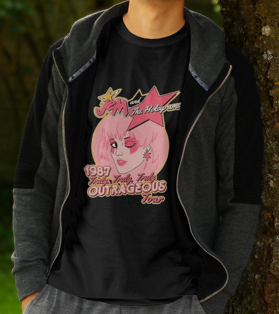 1987 Truly Outrageous Tour Jem And The Holograms Retro Pink Star T-Shirt
