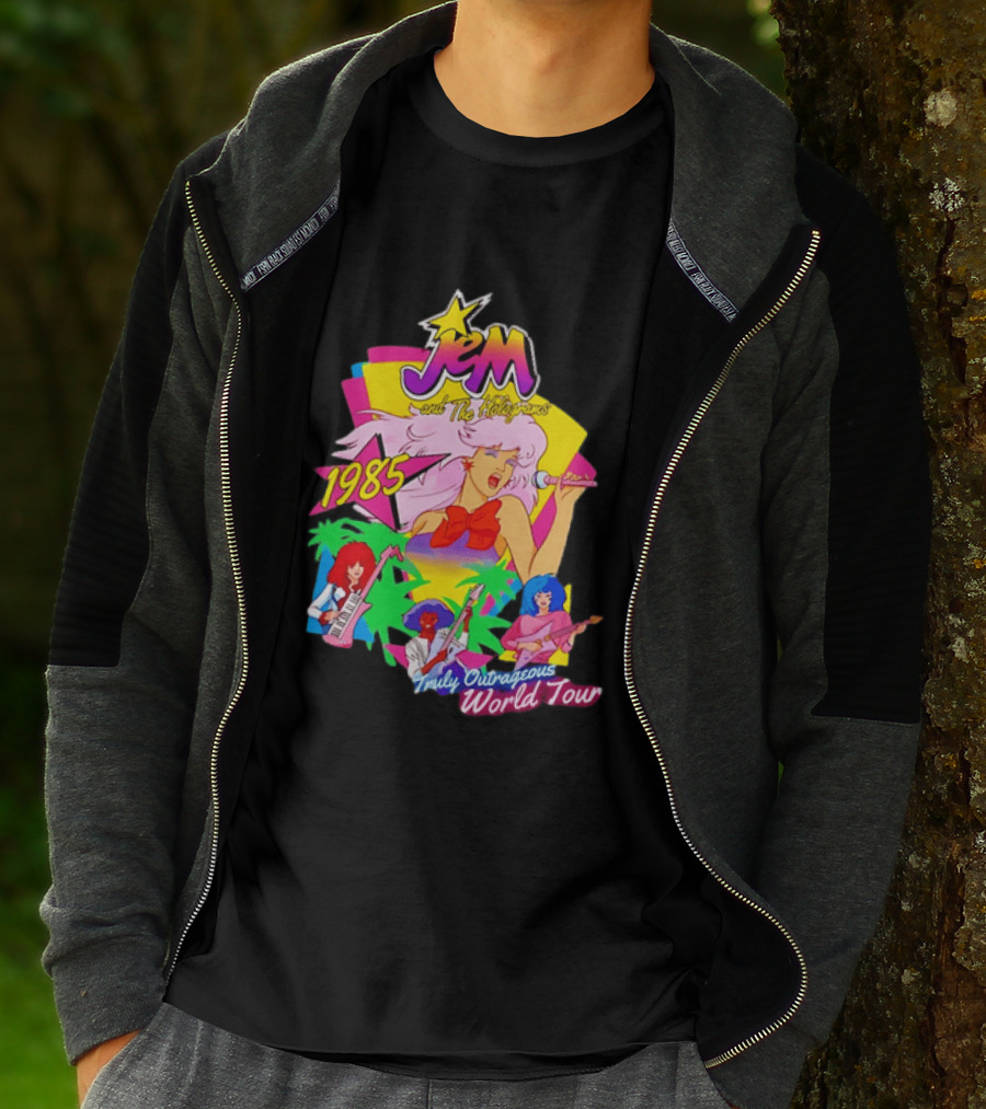 Jem And The Holograms 1985 Truly Outrageous World Tour Retro Concert Fan T-Shirt